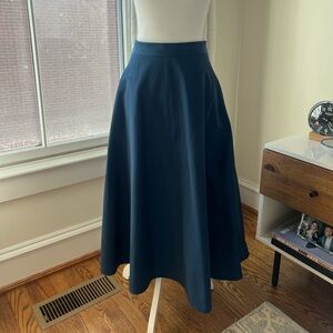 ANN MASHBURN Deep Blue A-Line Skirt